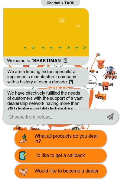 Chatbot for Farming Equipments Businesschatbot