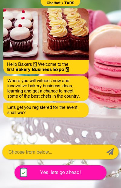 Bakery and Confectionery Event Registration Chatbot chatbot