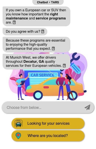 Appointment Booking Chatbot for Car Services chatbot