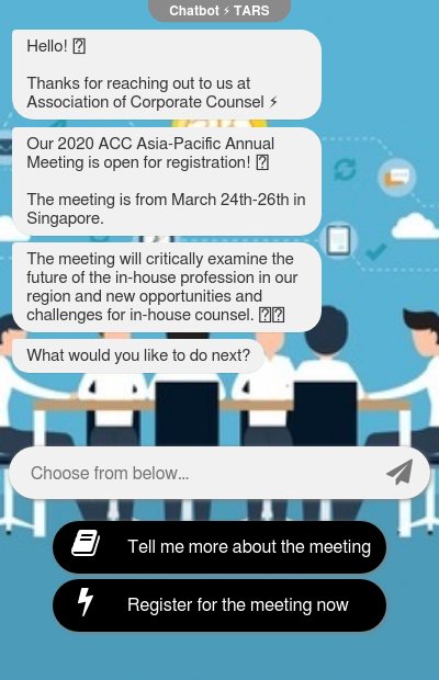 ACC Meeting Lead Generationchatbot