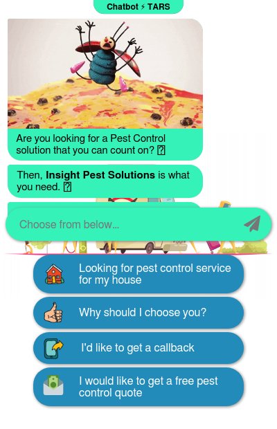 Chatbot for Pest Control Services chatbot