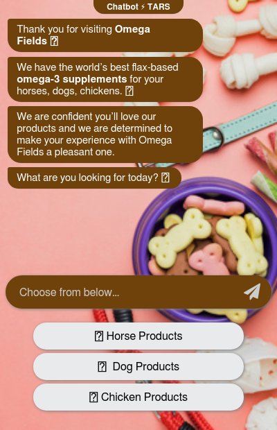 Chatbot for Animal Supplement Company chatbot