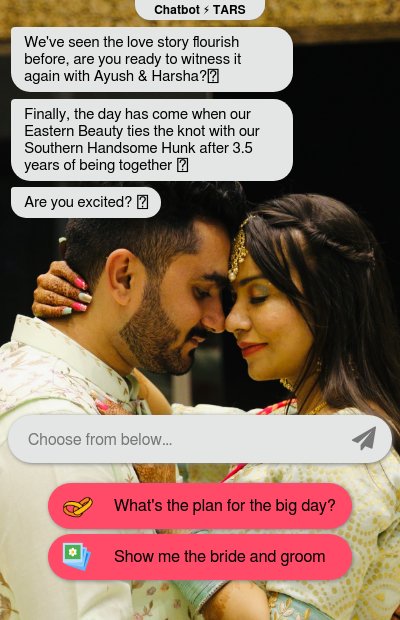 Harsha & Ayush Wedding Invitation chatbot