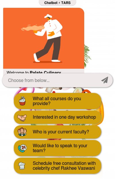 Culinary Academy Lead Generation Chatbotchatbot